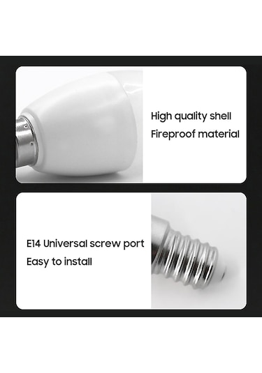 Vkemall Led Işık E14 Akıllı Ampul Led Akıllı Mum Ampul 5w Rgb+ww+cw Tuya Alexa Google Home Uzakta