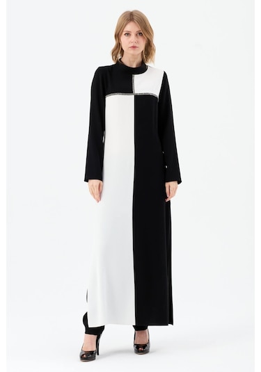 Yanlardan Yırtmaçlı Pantolonlu Takım Siyah-siyah Siyah