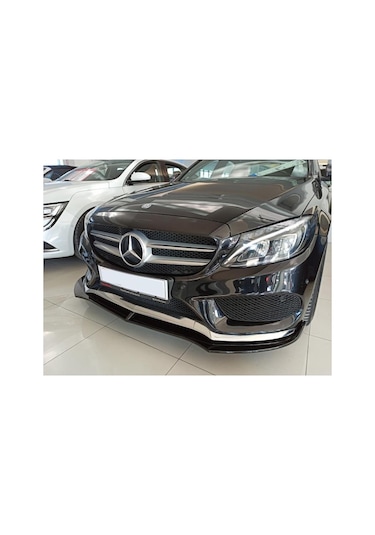 Mercedes W205 Ön Tampon Altı Lip Plastik Kulaklı Parlak Siyah N11.1438