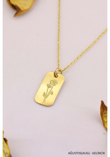 Doğum Çiçeği Kolye Doğum Ayı Çiçek Kolye Modeli 12 Ay Burç Kolye Sarı