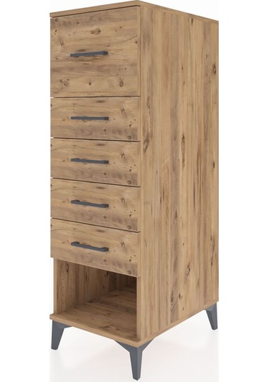 Kronos Dolap 5 Çekmeceli 44x59x134 Çam-çam Çam