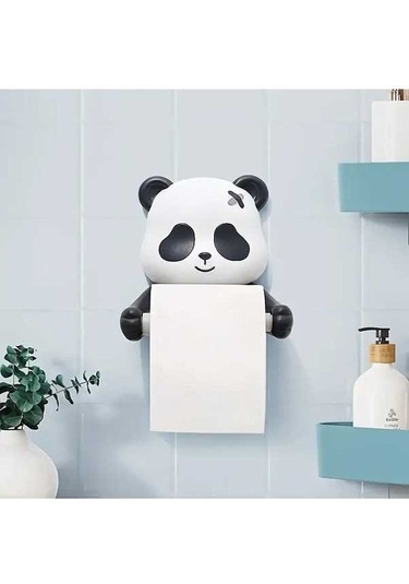 Ulzyvf Tuvalet Tutucu, Parça Panda Monte Karikatür Kağıdı Duvara Beyaz 1 Fk Beyaz