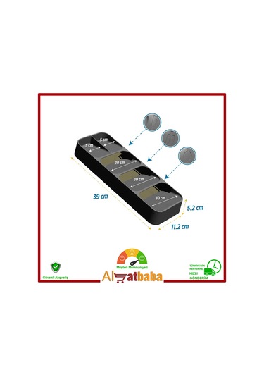 Decobella 5 Bölmeli Çekmece Kaşıklık - Antrasit - Koyu Gri Koyu Gri