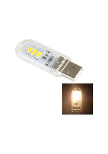 Sones 1,5 W Flash Disk Tarzı Usb Işık, 140 Lm 3 Led Smd 5630 Dokunmatik Anahtarlı Sıcak Beyaz Işık