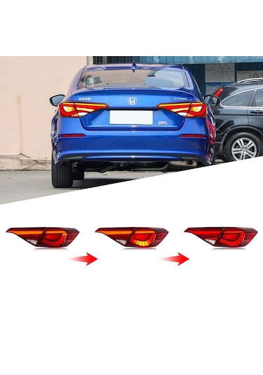 Civic Fe1 Uyumlu Led Stop / Dragon - Kırmızı 2022+