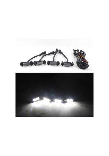 Jeehugo Araba Grili Led Işıkları 12v Beyaz Işık Füme Kasa - Gündüz Işığı, Gösterge Işığı, Zımparalı Abs, Su Geçirmez, Kolay Kurulum