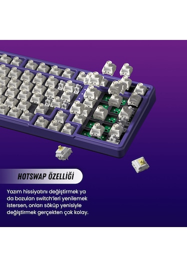 Furycube K99 Pro Mekanik Klavye - Rgb, Hotswap, Kablosuz, Mac/windows Uyumlu, Topografya