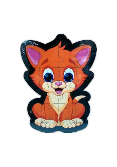 Kedi Şekilli Ahşap Puzzle -