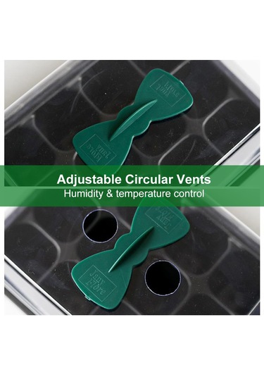 Monyee 5'li Siyah 12 Hücreli Fidancı Seti - Nem Kontrollü Kapağı, Su Drenajlı Tabani Ve Bahçe Araçlarıyla Fidan Yetiştirme Kutusu