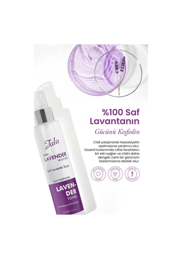 Tala Lavanta Suyu %100 Saf Ve Doğal Canlandırıcı Ve Besleyici Etkili Tonik Lavanta Hidrosolü 100 ML