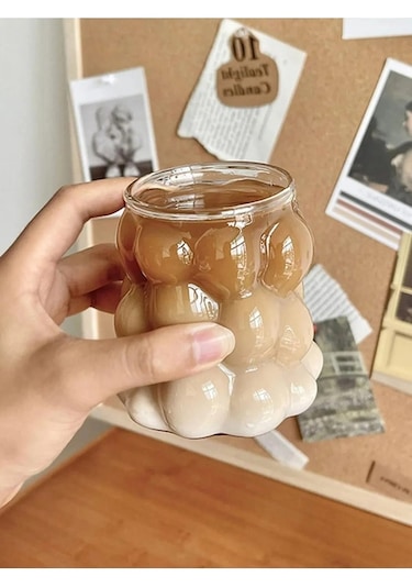 Üzüm Kabartmalı Isıya Dayanıklı Pinterest Borosilikat Cam Bardak 2 Adet