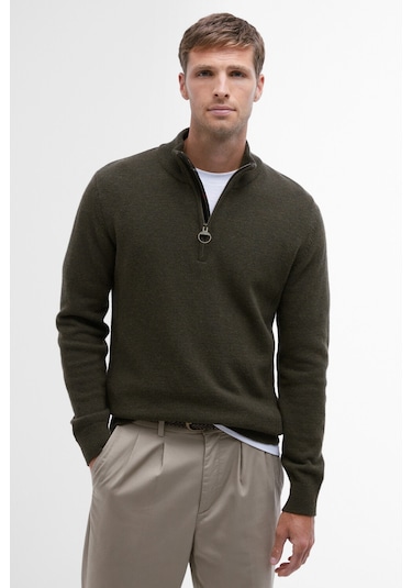 Barbour Holden Half Zip Kazak Ol91 Olıve Marl-ol91 Olıve Marl Haki
