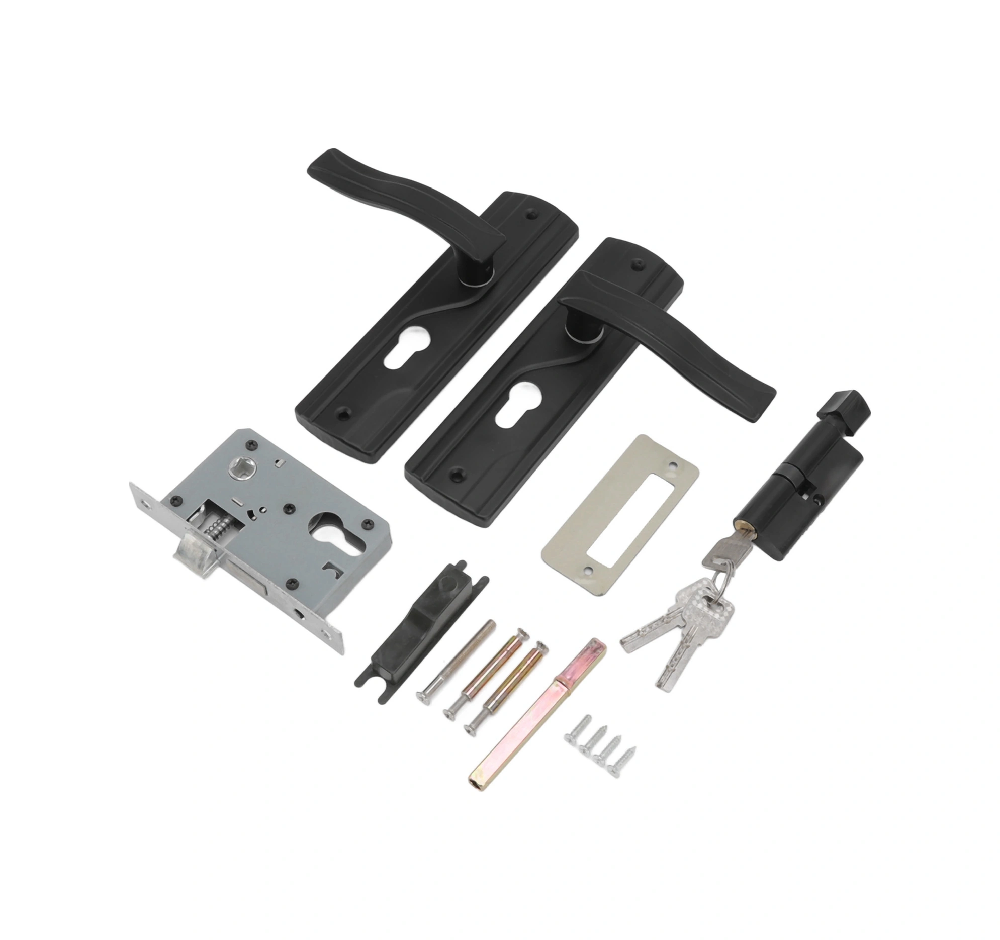 Geeroyoo Ev İçi Odalar İçin Sessiz Mangan Çelik Kapı Kilit Seti - Siyah Ev Genel Kullanimli Kaliteli Kilit Ve Tutamak