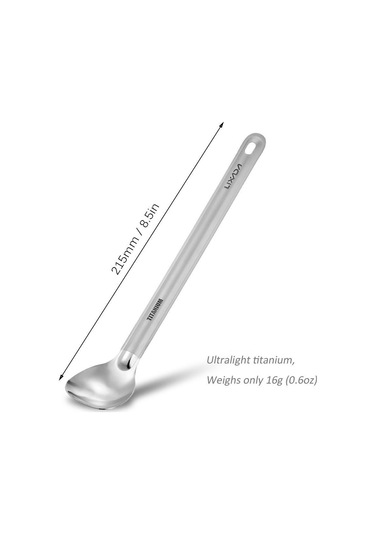 Lixada Titanyum Uzun Saplı Kaşık Cilalı Kase İle Açık Taşınabilir Yemek Kaşığı Çatal Bıçak Takımı Kamp B Çok Renkli