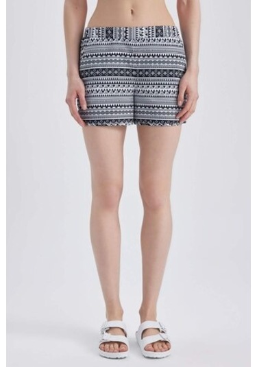 Defacto Fall İn Love Regular Fit Etnik Desenli Deniz Şortu T5232az23smbk27 Siyah