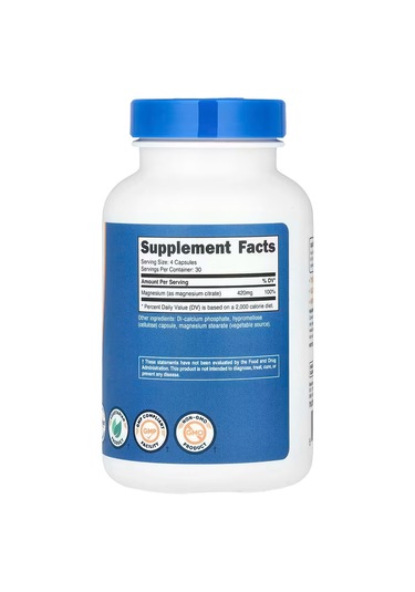 Nutricost Magnesium Citrate 420mg 120 Veggie Caps