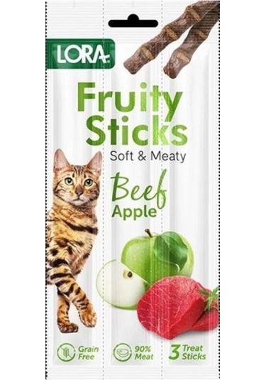 Lora Stick Sığır Etli Elmalı Kedi Ödülü 3 x 5 G