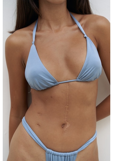Mai Collection Mai Studios Co. Dahlia Askısı Düğüm Detaylı Mavi Bikini Üstü Mavi