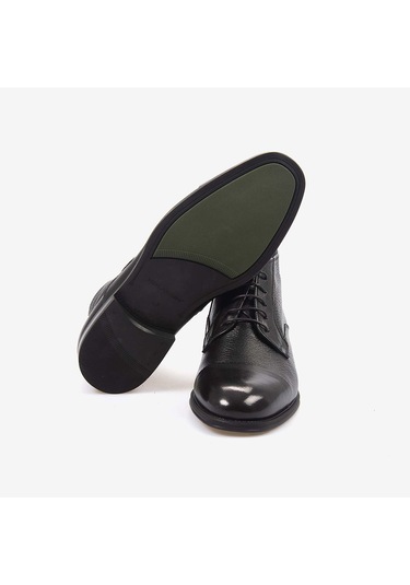 Mocassini Gold Hakiki Buffalo Deri Siyah Erkek Bot A7835 Siyah Buffalo