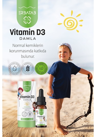 Erbatab Kids Vitamin D3 400 Iu Damla 20 ML