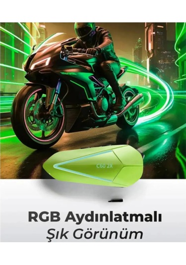 Motosiklet İntercom 2x Bağlantı Tüm Kasklara Uygun Işıklı Mod Motor 5.3 Bluetooth