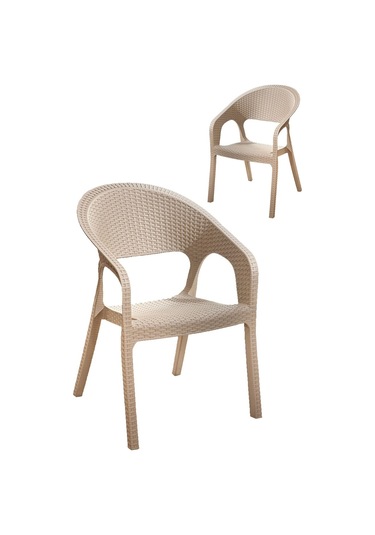 2 Adet Garden Cappucino Sandalye Bej