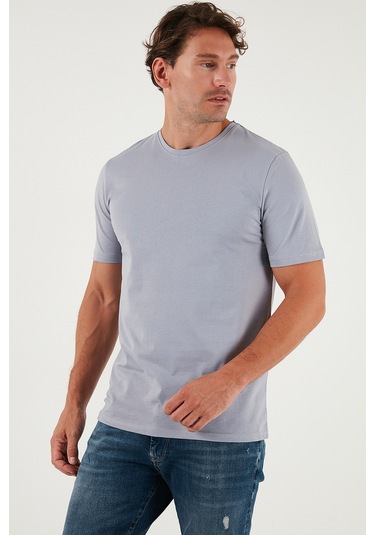 Buratti Pamuklu Regular Fit Bisiklet Yaka Erkek T Shirt 59020204 Gri