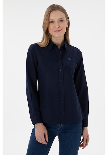 U.S. Polo Assn. Kadın Lacivert Uzun Kollu Basic Gömlek 50316711-VR033