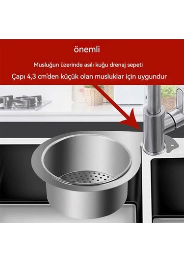 Novahub Lavabo İçin Paslanmaz Çelik Süzgeç Sepeti Gümüş