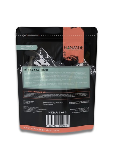 Hanzade Bitkisel Pembe Himalaya Tuzu Toz 1 Kg X 2 Adet Öğütülmüş Sofralık