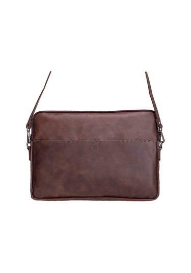 Bloomsleeve Leeds 14" Mahogany Dark Brown Hakiki Deri Laptop & Tablet Kılıfı Kahverengi