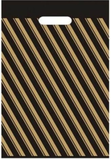 Takviyeli Çizgili Siyah Poşet 60X70 Cm 50 Adet