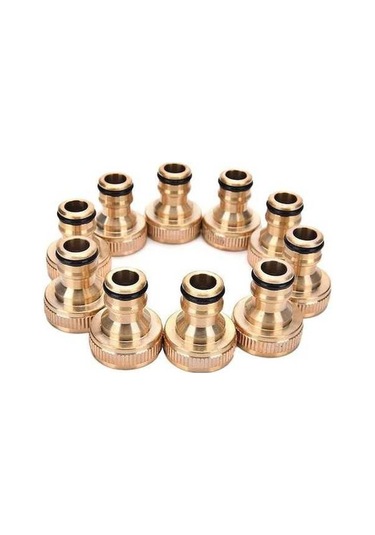 Bosphorusboutique02 10 Adet 3/4 İnç Pirinç Musluk Adaptörü, Bahçe Hortumu Bağlantı Aparatı, Bakır Bakır