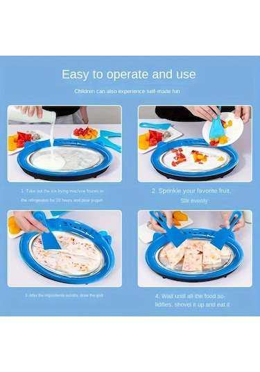 Willowhaven Mavi Gençler İçin Paslanmaz Çelik Dondurma Makinesi Dıy Yoğurt Sorbet Smoothie Kedi Tasarım