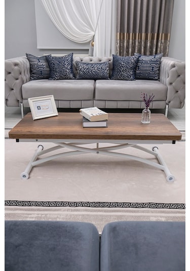 Juppo Üst Tabla Mdf Barok Ceviz Oval Köşe Alt Beyaz Dışa Kıvrım