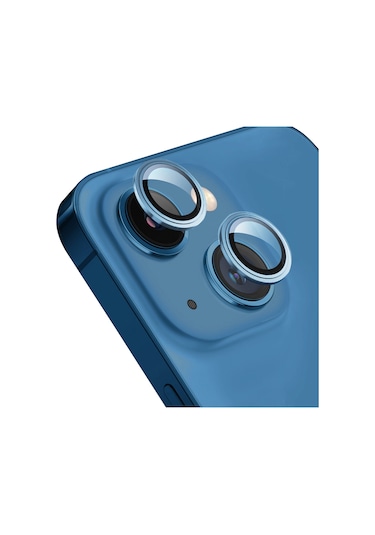 Forzacase İphone 13 İle Uyumlu Kamera Camı Lens Koruyucu Halka Seti - Fc381 Mavi