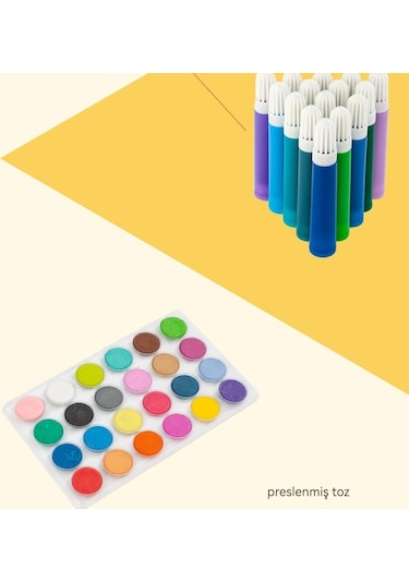 Ikkb Yeni Sanat Kırtasiye Doodle Çocuk Suluboya Kalem Seti Pembe Pony Desen 145 Parça Seti