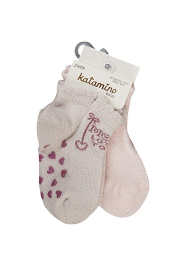Katamino Kitkat 2'li Abs Kız Bebek Çorabı 20407 Lila-pembe