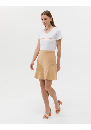 Pierre Cardin Kadın Bej Etek Dokuma 50262592-vr011