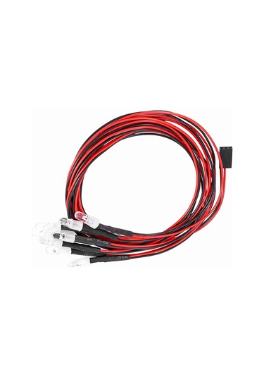 Geekyou 1/10 Rc Araba İçin 8'li Led Aydınlatma Seti - 4 Beyaz + 4 Kırmızı Işık, Alıcıdan Direk Besleme, Dayanıklı Ve Cool Görünüm