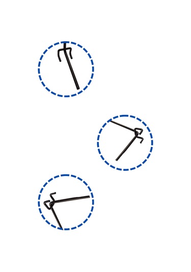 100 Adet Cnc Büküm Dayanıklı Yapı 15 Cm Siyah Tel Pano Kancası Siyah