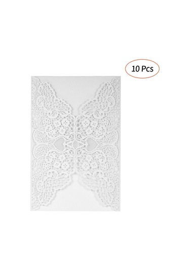 Mufunye 10 Adet İnci Kağıt Davetiye Kartı Davetiye Tutucuları Düğün Doğum Günü Partisi Yıldönümü İçin--beyaz