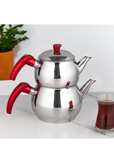 Porsima 3 Nolu Dayanıklı Ortaboy Paslanmaz Çelik Çaydanlık Takımı