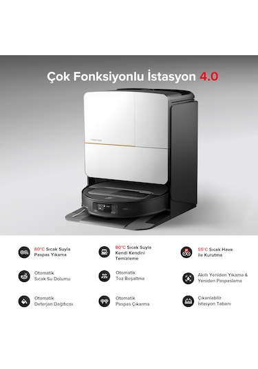 Roborock Saros Z70 Akıllı Robot Süpürge  Beyaz