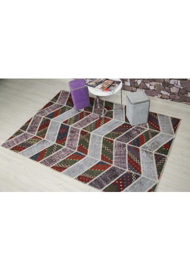 Patchwork El Dokuma Antik Anadolu Halısı Alvedo Bej