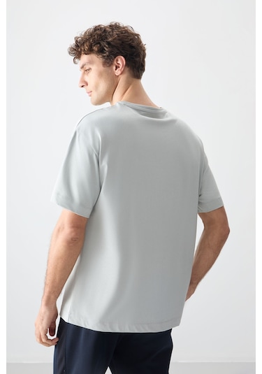 Tommy Life Taş %100 Pamuk Kalın Yumuşak Dokulu Oversize Fit Basic Erkek T-shirt - 88353 Taş