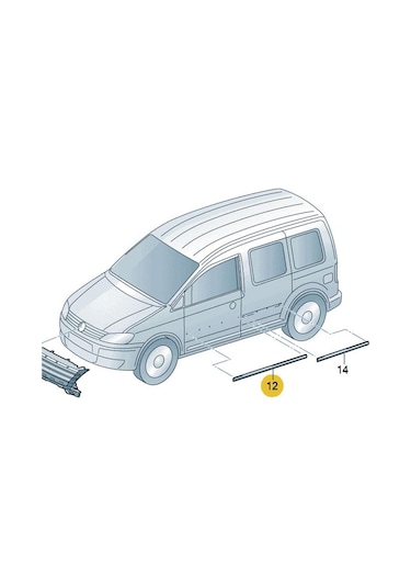 VW Caddy 11-15 Sağ Ön Kapı Çıtası Bandı Siyah Plastik 2K0853516E