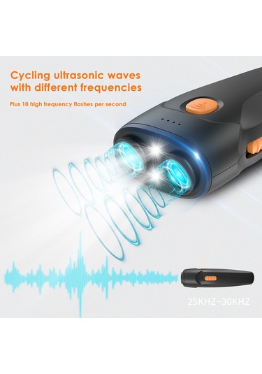 Moveevo Ultra Sonik Led'li Şarjlı Taşınabilir Köpek Havlama Susturucu - İç/dış Mekan