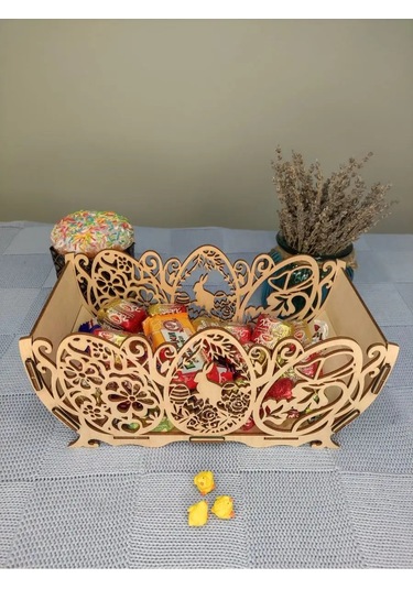 Woodiks Ekmek Kutusu, Şekerlik - "zaychik" 155221113 Bej Açık