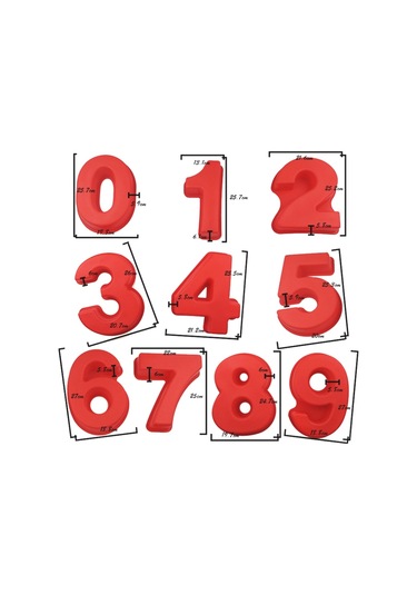 Dijital Silikon Kek Pişirme Kalıp Diy Yapımı Kurabiye Kalıp, Size:number 4 Mavi